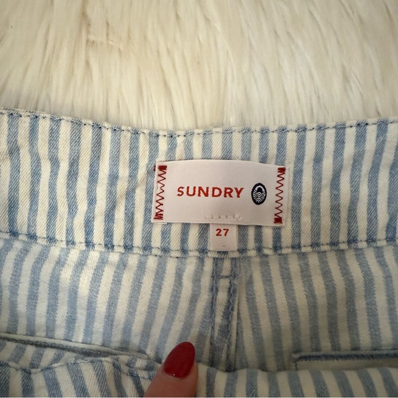 [Sundry] Railroad Striped Blue and White Pants - Size 27 - Picture 4 of 5